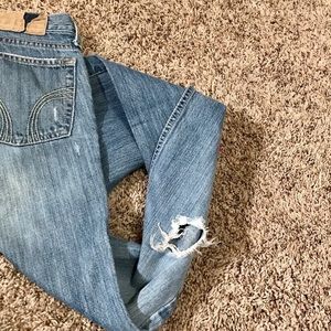 Distressed Hollister Slight Flare Jeans Size 3